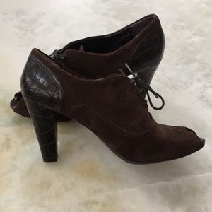 Nickels Brown Peep Toe Heels